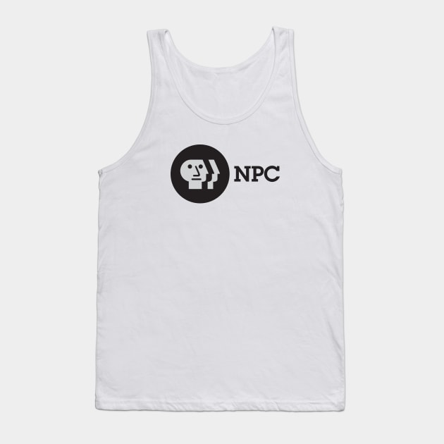 NPC Meme Funny PBS Parody Logo Tank Top by artbitz